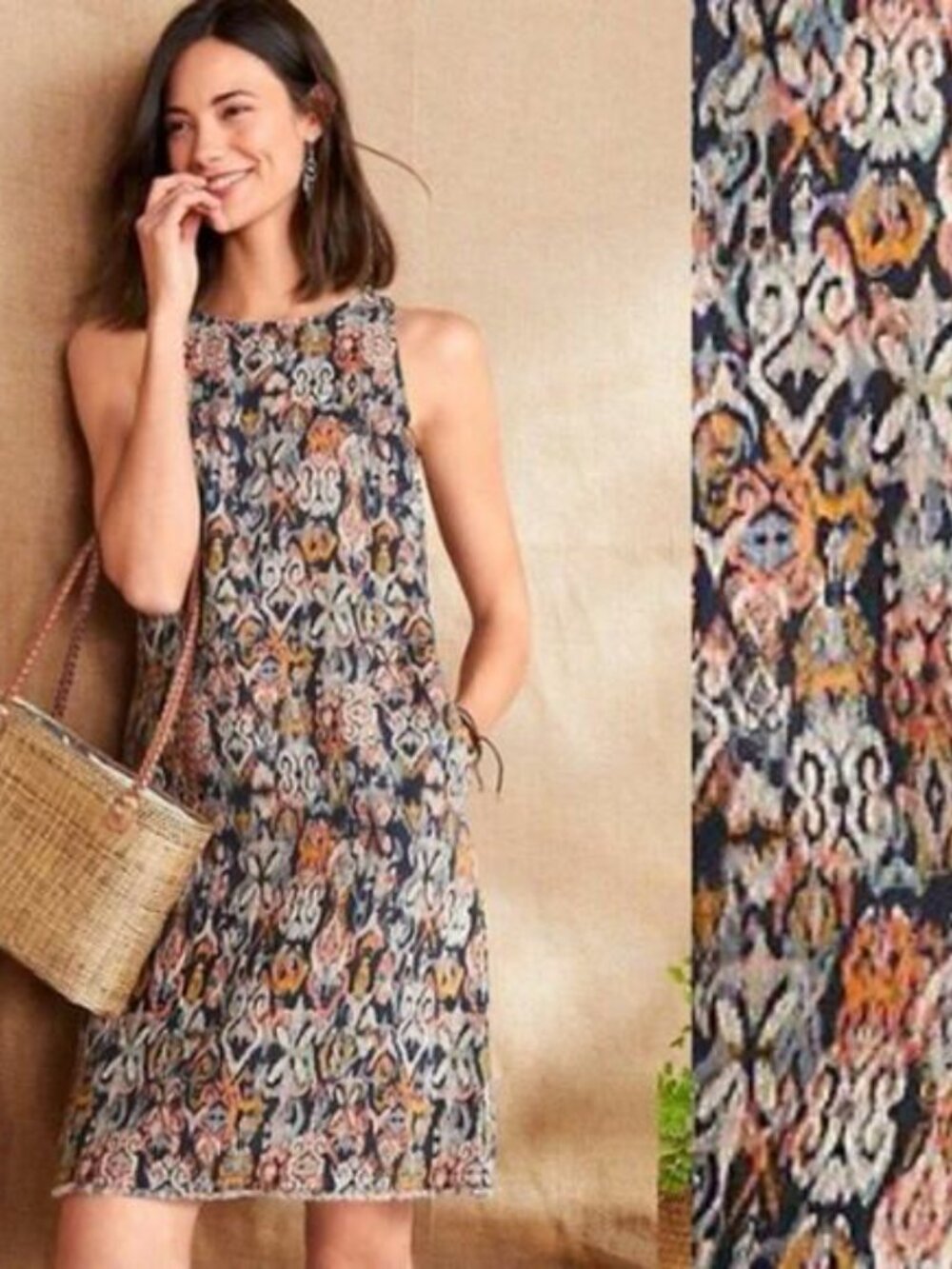 Garnet Hill Linen Ikat Pattern Sz. 4